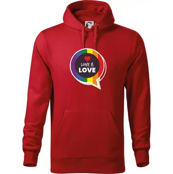 Pánská mikina Love is love bublina - Mikina pánská Cape s kapucí - M ( Červená )