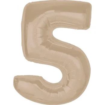Balónek Fóliový balónek číslice 5 LATTE béžový NUDE číslice dekorace narozeniny 92 cm HELIUM