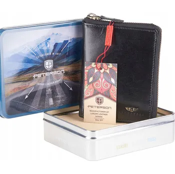 Peněženka Peterson pánská kožená peněženka z lícové kůže černá PTN 340 2-1-1 - muž