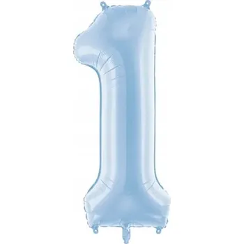 Balónek Fóliový balónek "Číslice 1", modrý matný, PartyDeco, 34", DGT