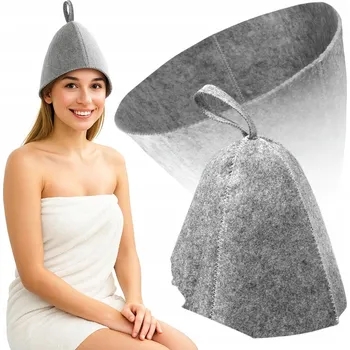 Filcová čepice do sauny Zvonek Finská Šedá Ochranná Unisex