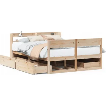 Postel Skládací dřevěná postel VidaXL 140x200 borovice