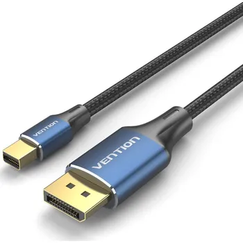 Video kabel Video kabel Vention Cotton Braided Mini DP Male to DP Male 8K HD Cable 2m Blue Aluminum Alloy Type