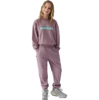 Dámské legíny Dívčí tepláky 4F JUNIOR-TROUSERS-JWAW24TTROF754-51S-VIOLET Fialová 152