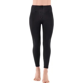 Dámské jeggings kalhoty FREDDY-WR.UP® superskinny push up 7/8 jeggings with high waist and zip-Black Černá XL