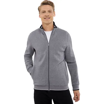 Pánská mikina Pánská zateplená mikina se zipem VOLCANO-B-WIND-702M-GREY MEL Šedá 3XL