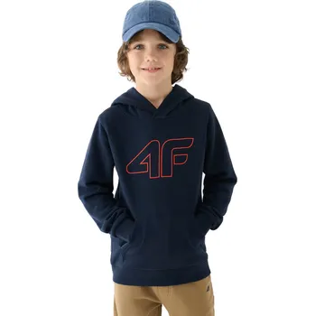 Pánská mikina Chlapecká mikina s kapucí 4F JUNIOR-SWEATSHIRT-JWMM00TSWSM1292-31S-NAVY Modrá 146