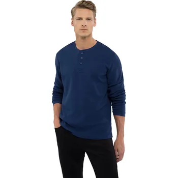 Pánské tričko Pánské triko s dlouhým rukávem VOLCANO-L-KROTI-600-NAVY Modrá M
