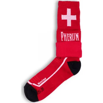 Turistické ponožky PHERUN-Merino Swiss 43-46 Červená 43/46