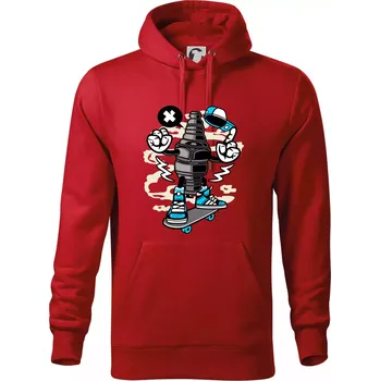Pánská mikina Svíčkař - Mikina pánská Cape s kapucí - 3XL ( Červená )