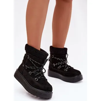 Dámská zimní obuv Boto Dámské sněhule na platformě s šněrováním Roselya Barva: Černá, Velikost: 39