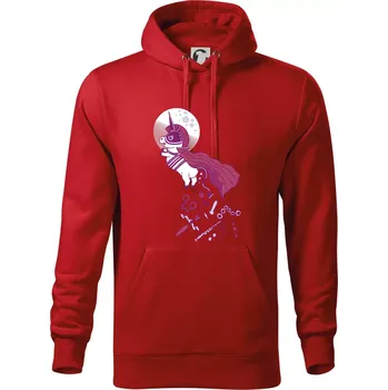 Pánská mikina Drsný jednorožec (Pecka design) - Mikina pánská Cape s kapucí - 5XL ( Červená )