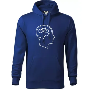 Pánská mikina Myslím jen na kolo - Mikina pánská Cape s kapucí - 5XL ( Královská modrá )