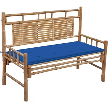 Zahradní lavice zahrada-XL Zahradní lavice s poduškou 120 cm bambus 3063886