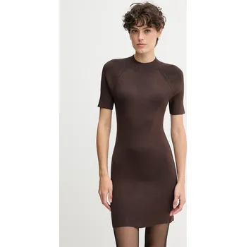 Dámské šaty Šaty Calvin Klein Jeans hnědá barva, mini, přiléhavé, LV047D318G 89X, vel. S