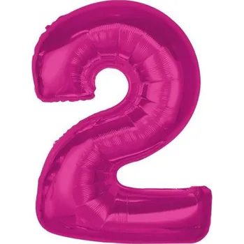 Balónek Fóliový balónek Smart, číslice 2, růžový, 92 cm
