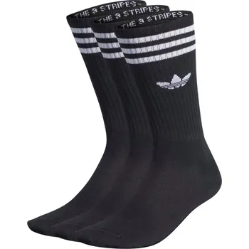Pánské ponožky Ponožky ADIDAS-3 PACK-SOLID CREW SOCK BLACK/WHITE Černá 34/36