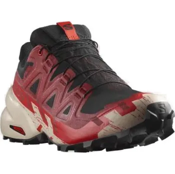 Pánská běžecká obuv Pánská běžecká trailová obuv SALOMON-Speedcross 6 GTX black/red dalhia/poppy red Červená 43 1/3
