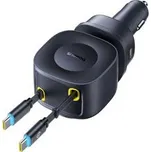 Nabíječka do auta Baseus PrimeTrip VR2 Max 100W s navíjecími kabely 2x USB-C, 1xUSB-C, 1x USB černý