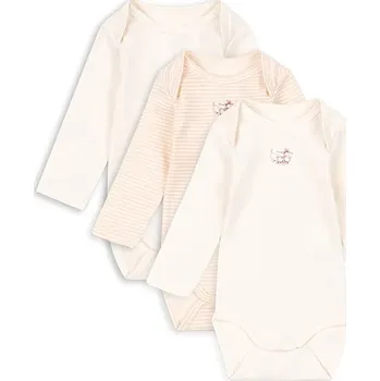 Kojenecké oblečení Kojenecké body Fanga Fontana FIO STRIPE 3 PACK LS BODY OCS 3-pack FA100035 béžová 02X, vel. 74