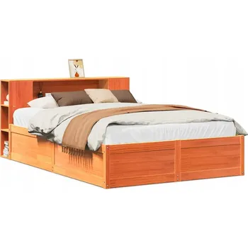 Postel VidaXL Postel bez matrace, voskovaná hnědá, 140x200 cm, borovicové dřevo