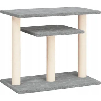 Škrabadlo pro kočky s platformami, světle šedé, 62,5 cm