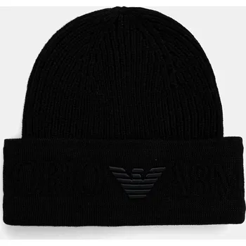 Čepice Vlněná čepice Emporio Armani EM003750.AF19896 černá 99X, vel. M