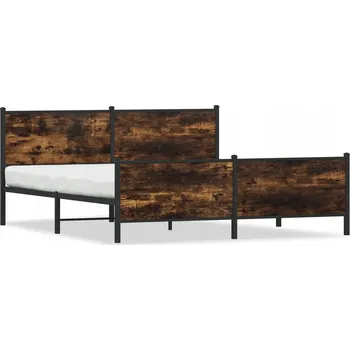 Postel Manželská postel kovová VidaXL 200x200 cm dub