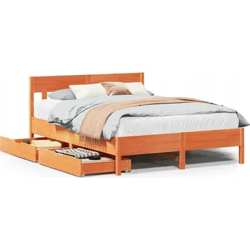 Postel Rám postele bez matrace, voskově hnědá, 120 x 190 cm, borovice