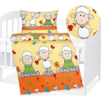 Povlečení Dětské povlečení krep Agáta - 90x135 cm, 45x60 cm Oranžová,Žlutá