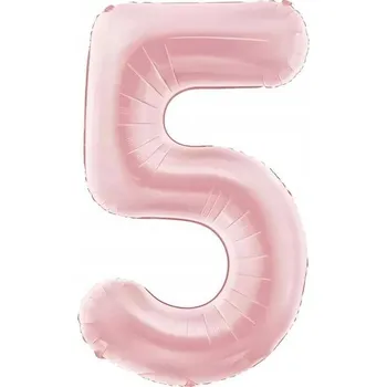 Balónek Fóliový balónek "Číslice 5", růžový matný, PartyDeco, 86 cm (34"), DGT