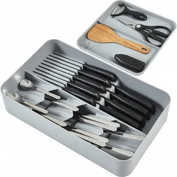 Příborník do zásuvky ORGANIZÉR DO ZÁSUVKY ORGANIZÉR NA PŘÍBORY ORGANIZÉR S DVOUÚROVŇOVÝM NÁSTAVCEM