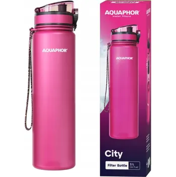 Aquaphor City filtrační láhev na vodu + náhradní filtr 1l růžová lahev na pití