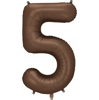Balónek Fóliový balónek Číslice ''5'', 86 cm, mokka