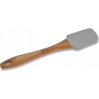 Kuchyňská stěrka Silikonová STĚRKA KUCHYŇSKÁ stěrka s dřevěnou rukojetí 25,5 cm šedá