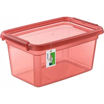 Úložný box Plastový box růžový 4,5 l s víkem, organizér na kosmetiku