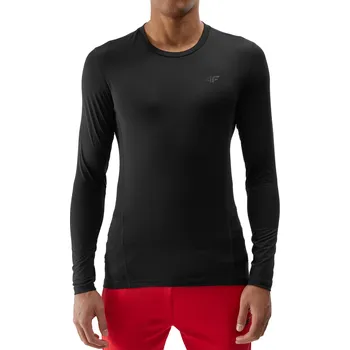 Pánské tréninkové tričko s dlouhým rukávem 4F-LONGSLEEVE FNK-WSS24TFLOM183-20S-DEEP BLACK Černá XXL