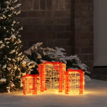 Vánoční dekorace Dekorace Dárkové Krabičky 3 pcs Teplá bílá 20 x 20 x 21 cm