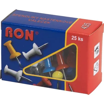 Conmetron 435 – plastové špendlíky s barevnou hlavičkou pro korkové tabule, 25 ks, váleček