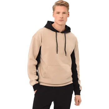 Pánská mikina Pánská mikina s kapucí VOLCANO-BLOCK-102-BEIGE Béžová XXL