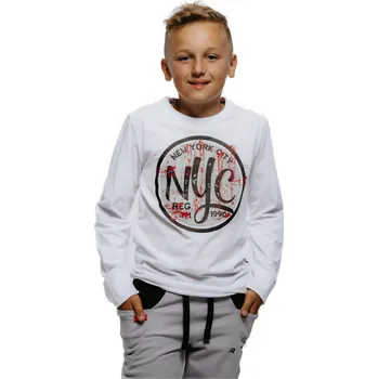 Chlapecké tričko s dlouhým rukávem AUTHORITY-T-NEWYORK B white Bílá 152/158