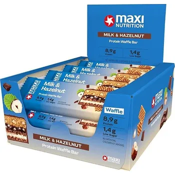 MaxiNutrition Waffle protein bar milk and hazelnut 12 × 40 g