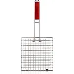 mřížka opékací hranatá 22x22cm BBQ, dřev. rukojeť