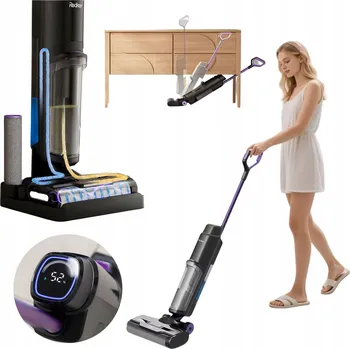 Vysavač TYČOVÝ VYSAVAČ AKUMULÁTOROVÝ BEZSÁČKOVÝ EW1 S MOPEM Redkey W15 COMBO