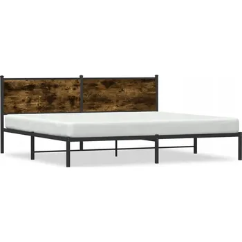 Postel Manželská postel kovová VidaXL 200x200 cm dub