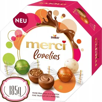 Bonboniéra Merci Lovelies Klasická Bonboniéra Storck z Německa 185 g