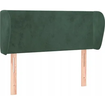 Čelo Postele Typu Ušák Světle Šedé Samet Tmavě zelená / 83 x 23 x 78/88 cm