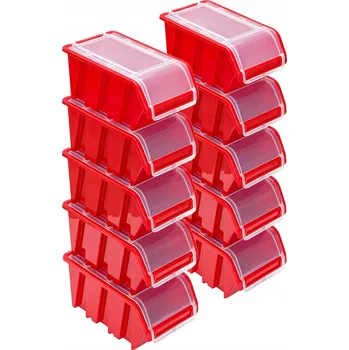 Úložný box 10x Uzavíratelná nádoba / box box NPKL10 KTR23F RED