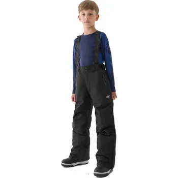 Snowboardové kalhoty Chlapecké lyžařské kalhoty 4F JUNIOR-TROUSERS FNK-JWAW24TFTRM656-20S-DEEP BLACK Černá 134