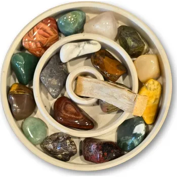 Čajovna Betonový stojánek na Palo Santo průměr 14 cm, vhodný i na stolní svíčky, přírodní barva